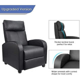 HOMALL Black PU Leather Single Sofa Recliner with Padded Seat and Backrest, Multi-Positions