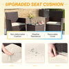 Homall 3 Pieces Patio Furniture Set Outdoor PE Rattan Wicker Patio Conversation Set Bistro Set with Tempered Glass and Cushioned Chairs