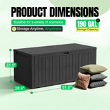 Homall 220 Gallon Resin Deck Box, Waterproof UV-Resistant Outdoor Storage box, Lockable