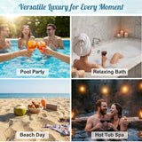 Homall 40×30×7in Rattan Floating Pool Tray Wicker Serving Tray for Food Drinks Floats for Spas Pool Parties