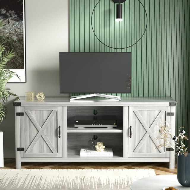 Homall Farmhouse TV Stand Rustic Barn Two-Door TV Cabinet for TVs up to 65"CC