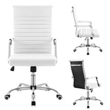 Homall Mid-Back Faux Leather Office Desk Chair Executive Conference Task Chair with Arms
