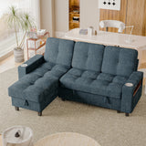 Homall Modular Sectional Sofa with Storage, Cup Holders, USB & Type-C Charging Ports, LED Light, Fabric Couch for Living Room