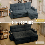 Homall Modular Sectional Sofa with Storage, Cup Holders, USB & Type-C Charging Ports, LED Light, Fabric Couch for Living Room