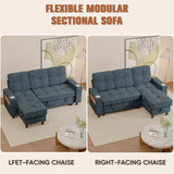 Homall Modular Sectional Sofa with Storage, Cup Holders, USB & Type-C Charging Ports, LED Light, Fabric Couch for Living Room