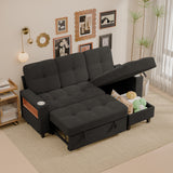Homall Modular Sectional Sofa with Storage, Cup Holders, USB & Type-C Charging Ports, LED Light, Fabric Couch for Living Room
