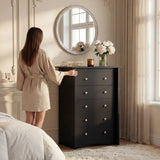 Homall 6 Drawer Dresser for Bedroom, 47'' Wide Wood Double Chest of Drawers with Metal Handles, Storage Cabinet Organizer for Living Room