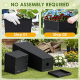 Homall 2-Pack 24" Tall Outdoor Plastic Planters with Inside Pots, Rattan - Patterned for Patio Decor