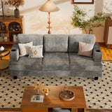 Homall 84''W Modern Sofa 3 Seat Adult Corduroy Couch with Wide Armrest Fabric Couch with USB Charging Ports for Living Room