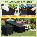 Homall 2-Pack Plastic Planter with Inside Pots, 24" Tall Planter for Indoor Outdoor Use, Rattan pattern Decorative Plastic Pot for Front Porch Containers Patio Deck