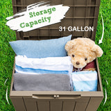 Homall 31 Gallon Outdoor Deck Box In Resin with Seat