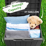 Homall 31 Gallon Outdoor Deck Box In Resin with Seat
