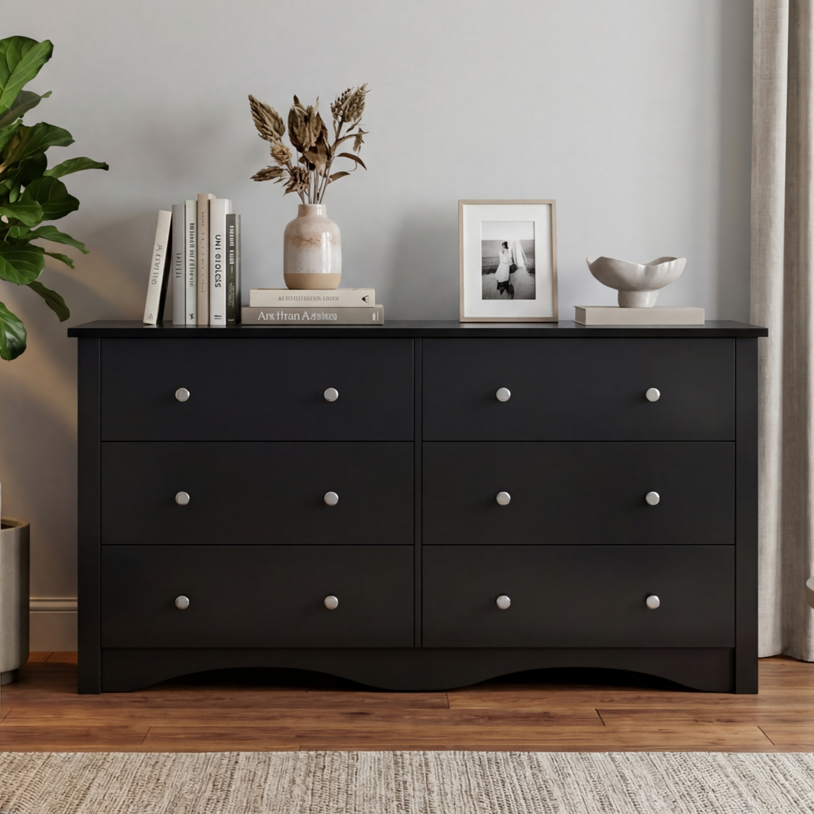 Homall Wood Dresser 6 Drawer Double Tier Dresser, Modern Wood Chest of – homalldirect