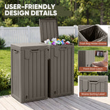 Homall 32 Gallon Outdoor Trash Can, Plastic Garbage Bin with Front Door & Lid, Heavy Duty Waterproof Waste Container for Outdoor