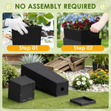 Homall 2-Pack 24" Tall Outdoor Plastic Planters with Inside Pots, Rattan - Patterned for Patio Decor