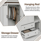 Homall 71" 3-Door Armoire Wardrobe Closet , Modern Storage Armoire with Drawers, Shelves & Hooks for Bedroom