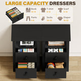 Homall NightStand Set of 2 with 2 Drawers & Open Storage Shelf, Farmhouse End Table Bedside Table for Bedroom Living Room