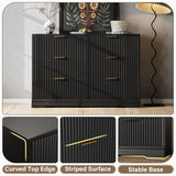 Homall Fluted 6 Drawers Dresser for Bedroom, 48" Modern Chest of Drawers with Metal Handle, Wood Closet Storage Organizer for Living Room