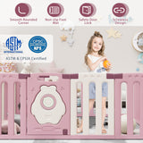 Homall 16-Panel Baby Playpen Kids Activity Centre Playard Center with Lock Door Rubber Bases