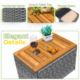 Homall Outdoor Daybed Patio Furniture Set Rattan Storage Daybed with Cushion and Side Table