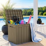 Homall 31-Gallon Resin Deck Box with Lockable Lid, Multi-Functional Outdoor Storage Bench for Patio, Garden, and Backyard