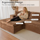 Homall 109" L-Shape Memory Foam Modular Sectional Sofa 3 Seat Oversized Upholstered Deep Seat Sofa Couch for Living Room,Bedroom and Apartment