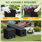 Homall 2-Pack Plastic Planter with Inside Pots, 24" Tall Planter for Indoor Outdoor Use, Rattan pattern Decorative Plastic Pot for Front Porch Containers Patio Deck