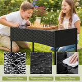 Homall 4 Pieces Patio Conversation Set Outdoor Furniture Rattan Chairs Wicker Seating with Cushion and Table Weather-resistant for Porch Garden Backyard