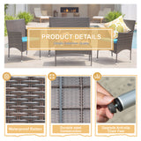 Lacoo 4 Pieces Patio Conversation Set Outdoor PE Rattan Wicker Chairs Set and Table