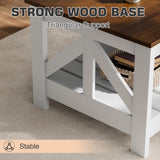 Homall 39" 2-Tier Farmhouse Coffee Table Wood Center Table with Storage Shelf for Living Room