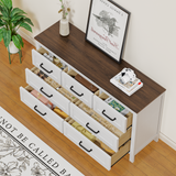 Homall 7-Drawer Wood Dresser for Bedroom, Large Storage Cabinet with Anti-Tip Safety and Footstool-Integrated Design, Double Classified Storage Organizer Chest for Living Room, Brown