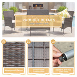 Lacoo 4 Pieces Patio Conversation Set Outdoor PE Rattan Wicker Chairs Set and Table