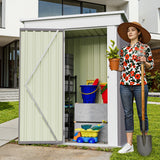 Homall 3' x 5' Mental Outdoor Storage Shed, with Groove Roof and Lockable Door, for Garden and Patio, Gray