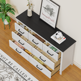 Homall 7-Drawer Wood Dresser for Bedroom, Large Storage Cabinet with Anti-Tip Safety and Footstool-Integrated Design, Double Classified Storage Organizer Chest for Living Room, Brown