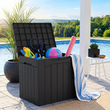 Homall 31-Gallon Resin Deck Box with Lockable Lid, Multi-Functional Outdoor Storage Bench for Patio, Garden, and Backyard