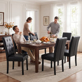 Vyrox Dining Chairs Set of 2, PU Leather Tufted High Back Parsons Chairs for Kitchen Dining Room