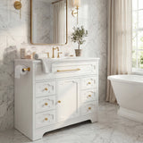 Homall 36'' Bathroom Vanity with Ceramic Sink, Freestanding Bathroom Cabinet with 5 Drawers & 1 Door, Modern Bathroom Vanity