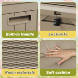 Homall 100-Gallon Outdoor Resin Deck Box for All-Weather Use Lockable Waterproof Storage Solution with Cushion Storage