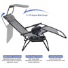 Lacoo Zero Gravity Chair Outdoor Folding Recliner Lounge Chair with Attachable Sunshade Canopy and Holder, Gray