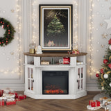 Homall Corner Fireplace TV Stand Modern Farmhouse TV Stand with Electric Fireplace for TVs up to 50"