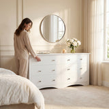 Homall 6 Drawer Double Dresser Equipped with an Anti-Toppling Device, Modern Wood Chest of Drawer for Living Room Bedroom