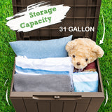 Homall 31 Gallon Outdoor Deck Box In Resin with Seat