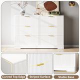 Homall Fluted 6 Drawers Dresser for Bedroom, 48" Modern Chest of Drawers with Metal Handle, Wood Closet Storage Organizer for Living Room