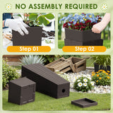 Homall 2-Pack 24" Tall Outdoor Plastic Planters with Inside Pots, Rattan - Patterned for Patio Decor