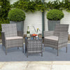 Homall 3 Pieces Patio Furniture Set Outdoor PE Rattan Wicker Patio Conversation Set Bistro Set with Tempered Glass and Cushioned Chairs
