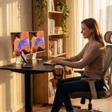 Homall 39.4" Electric Height Adjustable Standing Desk, Sit-Stand Home Office Desk with Cable Management, Cup Holder & Side Hook