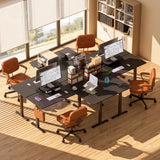 Homall L-Shaped Electric Standing Desk with Monitor Stand, 63 x 48 inch Height Adjustable Sit Stand Corner Desk, Computer Workstation for Home Office