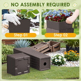 Homall 2-Pack Plastic Planter with Inside Pots, 24" Tall Planter for Indoor Outdoor Use, Rattan pattern Decorative Plastic Pot for Front Porch Containers Patio Deck