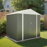Homall 6' x 8' Mental Outdoor Storage Shed with Sloping Roof and Lockable Door, Outdoor Tool Storage Shed for Garden, Gray
