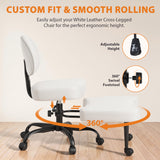 Vyrox Cross Legged Office Chair, 360° Swivel Height Adjustable Kneeling Chair with Wide Padded Seat and Lumbar Support